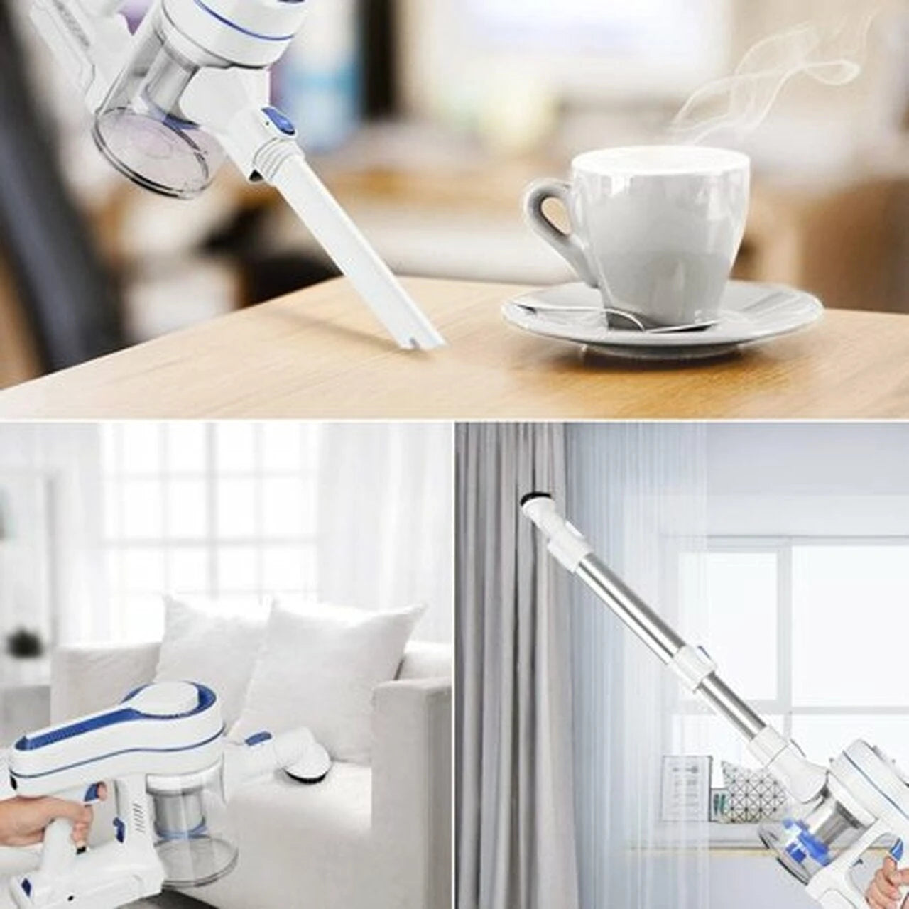 APOSEN 4-in-1 Akku-Staubsauger, leicht, ideal für Teppiche, Hartböden und Tierhaare