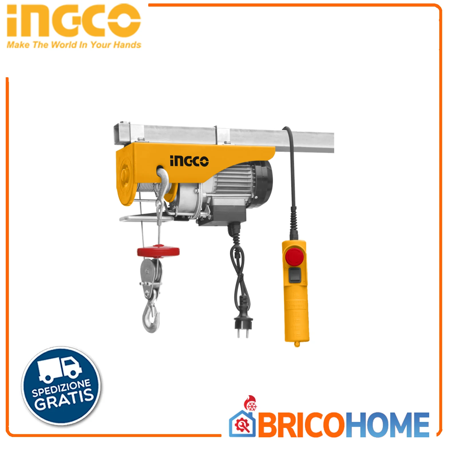 Palan électrique 2025 250 kg 900 W - Ingco