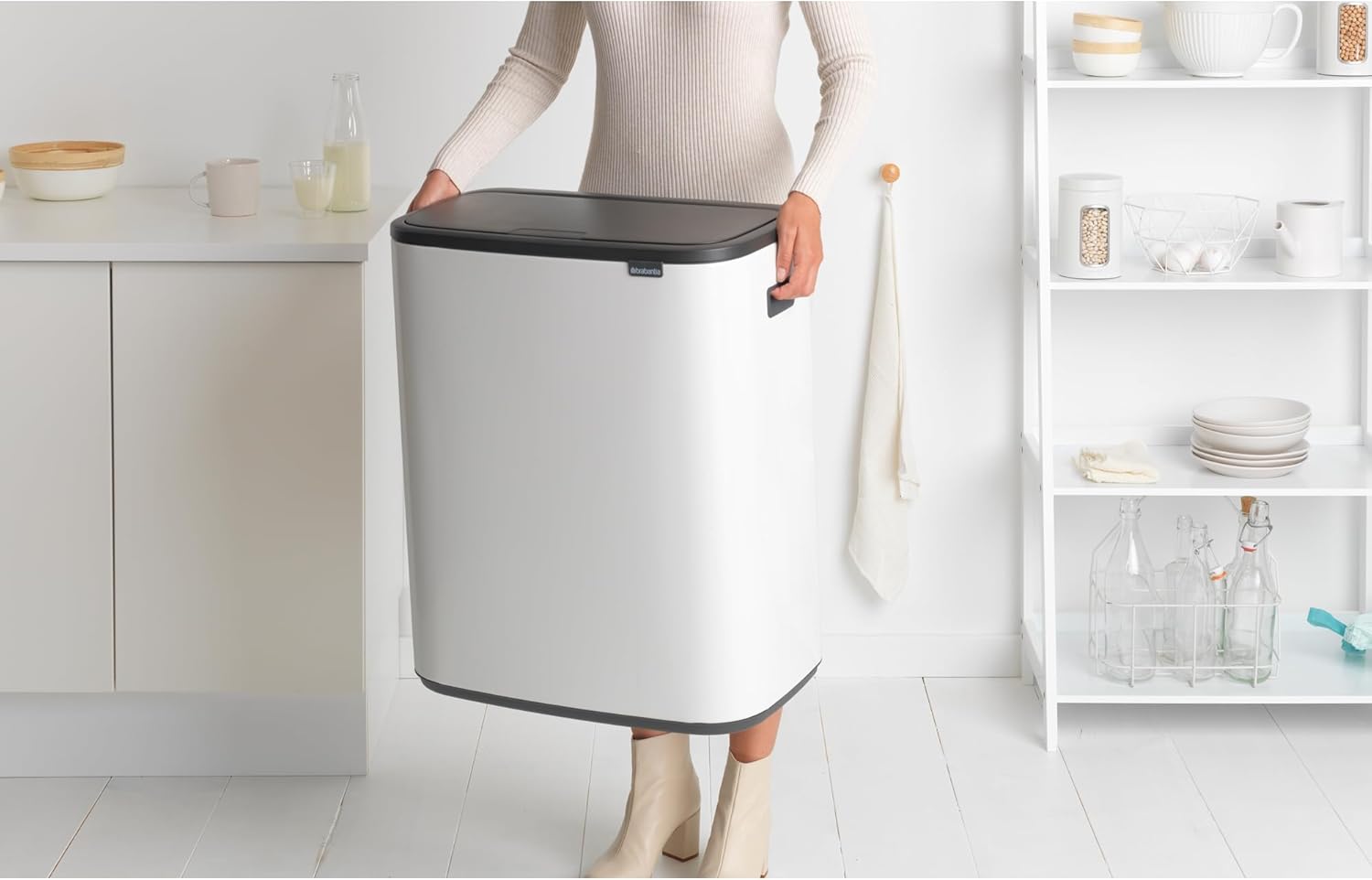Brabantia Abfalleimer, Stahl matt, Anti-Fingerprint, 2 x 30 l