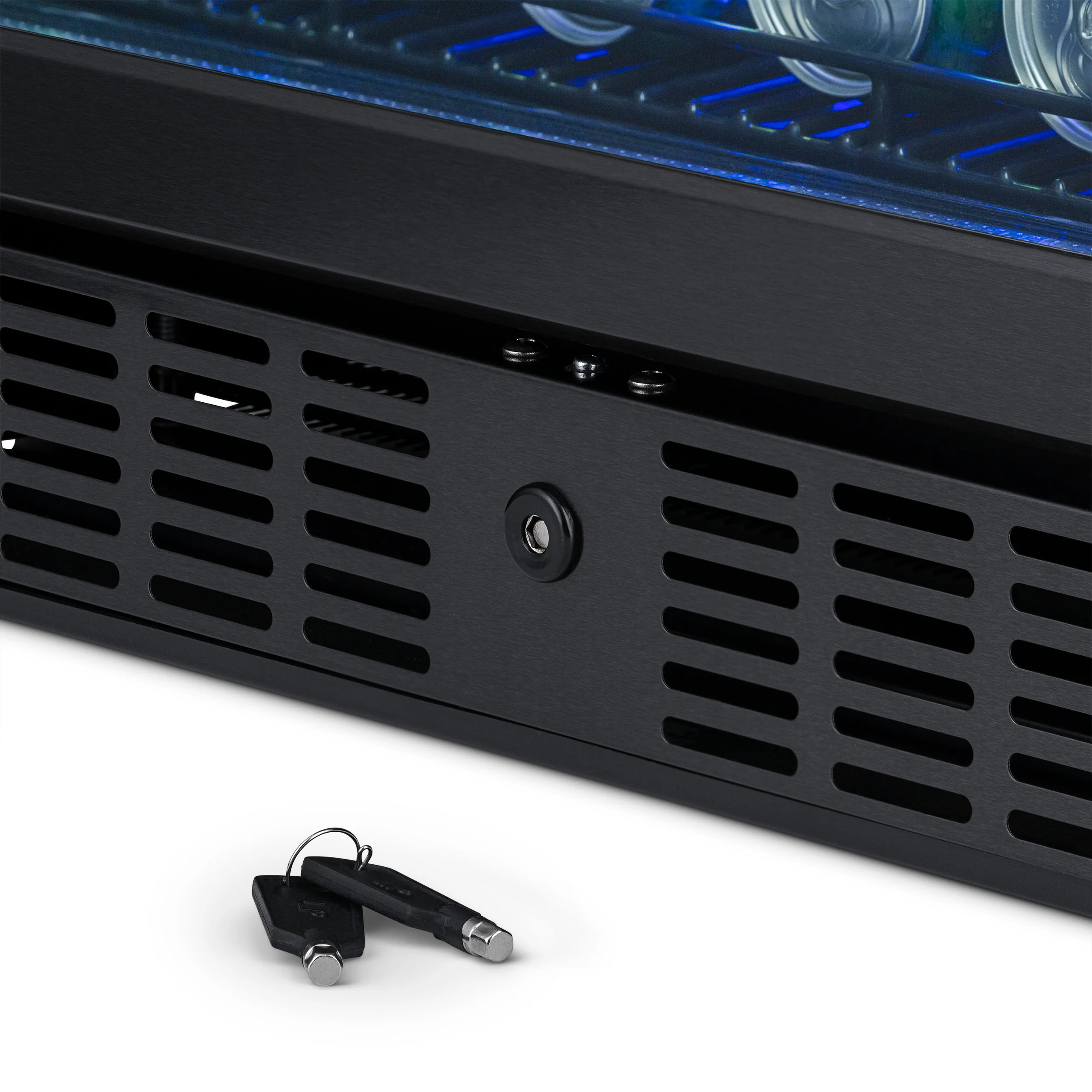 Newair® Einbaukühlschrank (2025) mit 177 Dosen Fassungsvermögen – 24 Zoll – Schwarzer Edelstahl