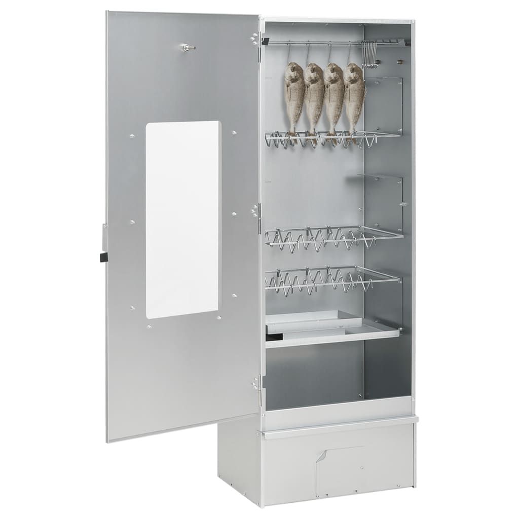 VidaXL BBQ-Smokerofen mit Kaltrauchgenerator, verzinkter Stahl