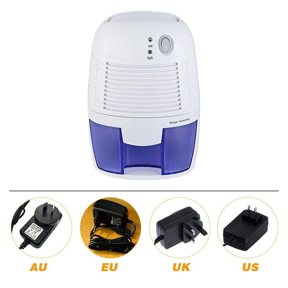 Meterk Mini Silent Luftentfeuchter für 100 Quadratfuß mit 250 ml/Tag Entfeuchtungsleistung und 500 ml Wassertank – Peltier-Steckdosen-Elektro-Luftentfeuchter für Wohnmobile, Wohnwagen, Reptilien, Schränke, Camper, Pflanzen, Badezimmer