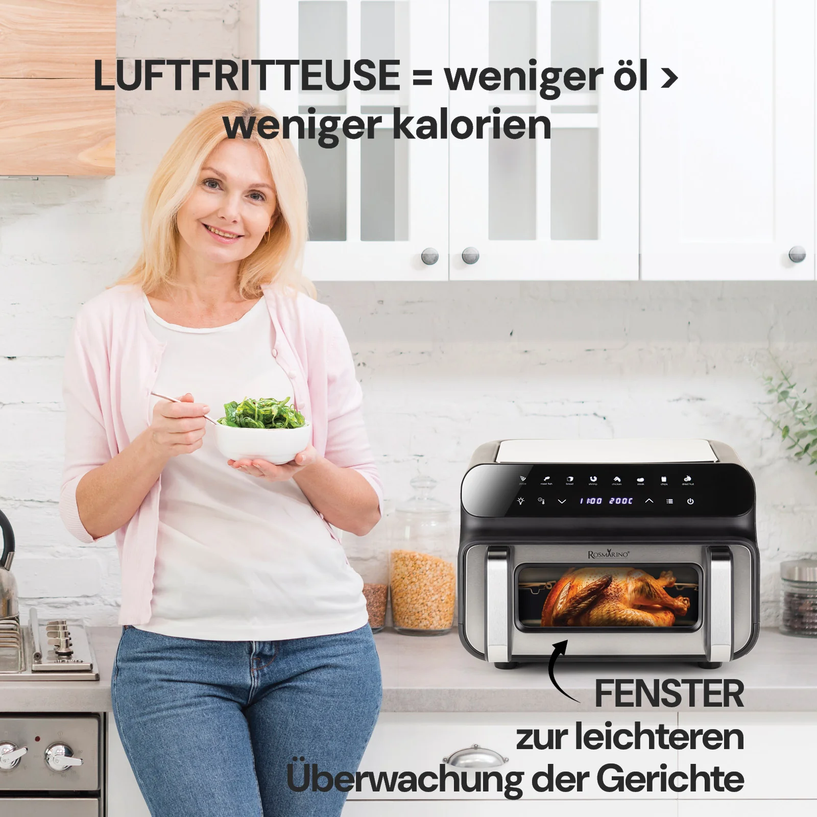 2025 Rosmarino Infinity MasterPro 5-in-1 Heißluftfritteuse – 10 l