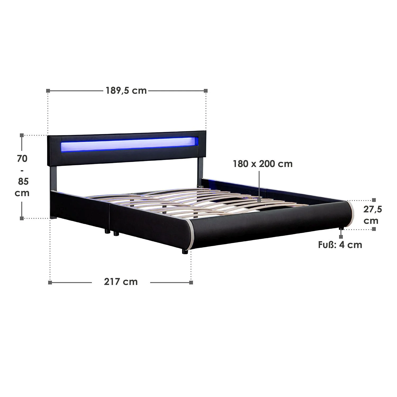 Lit capitonné Séville 2025, 140 x 200 cm, blanc