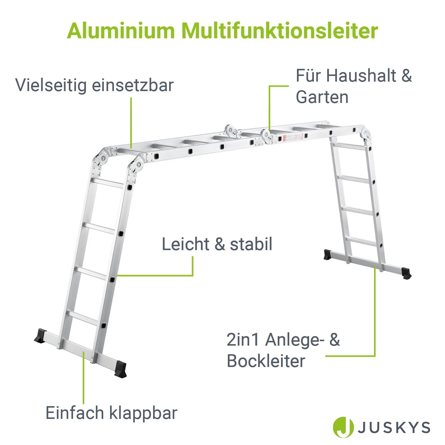 2025 Multifunktionale Aluminiumleiter 3,6 m – Vielseitig, stabil und kompakt