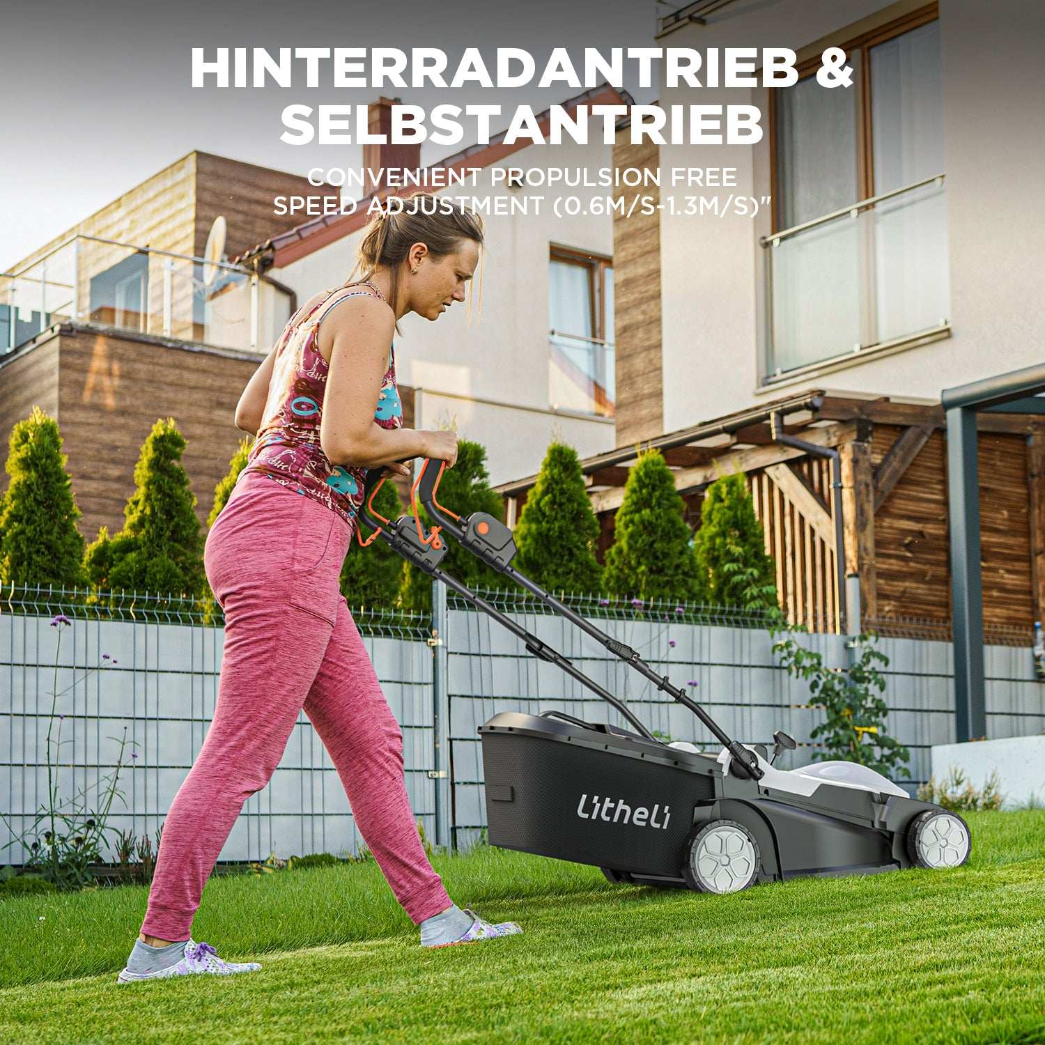 Litheli 43 cm Akku-Rasenmäher (Modelljahr 2025) – 2 x 20 V mit 4,0 Ah Akku-Optionen