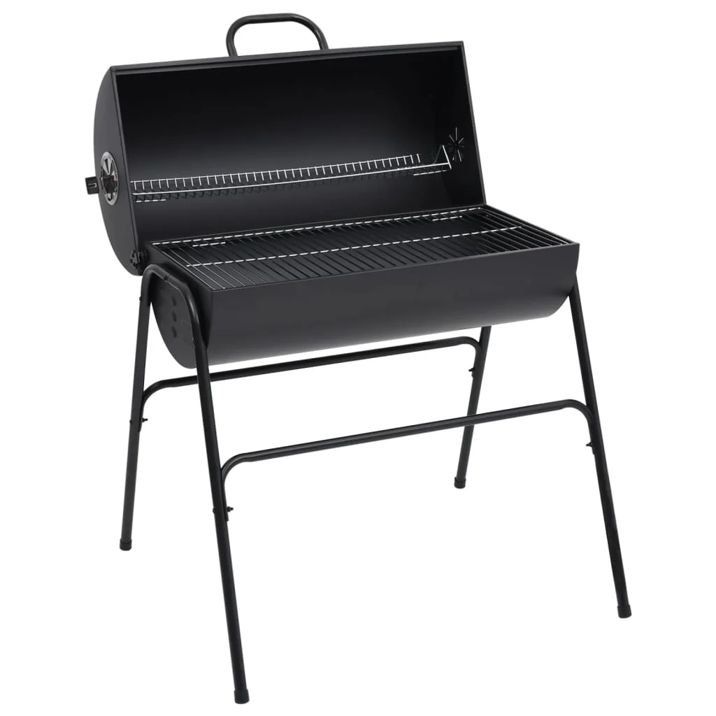 2025 Grill med 2 sorte grillriste – Bærbar stålgrill 80x95x90 cm