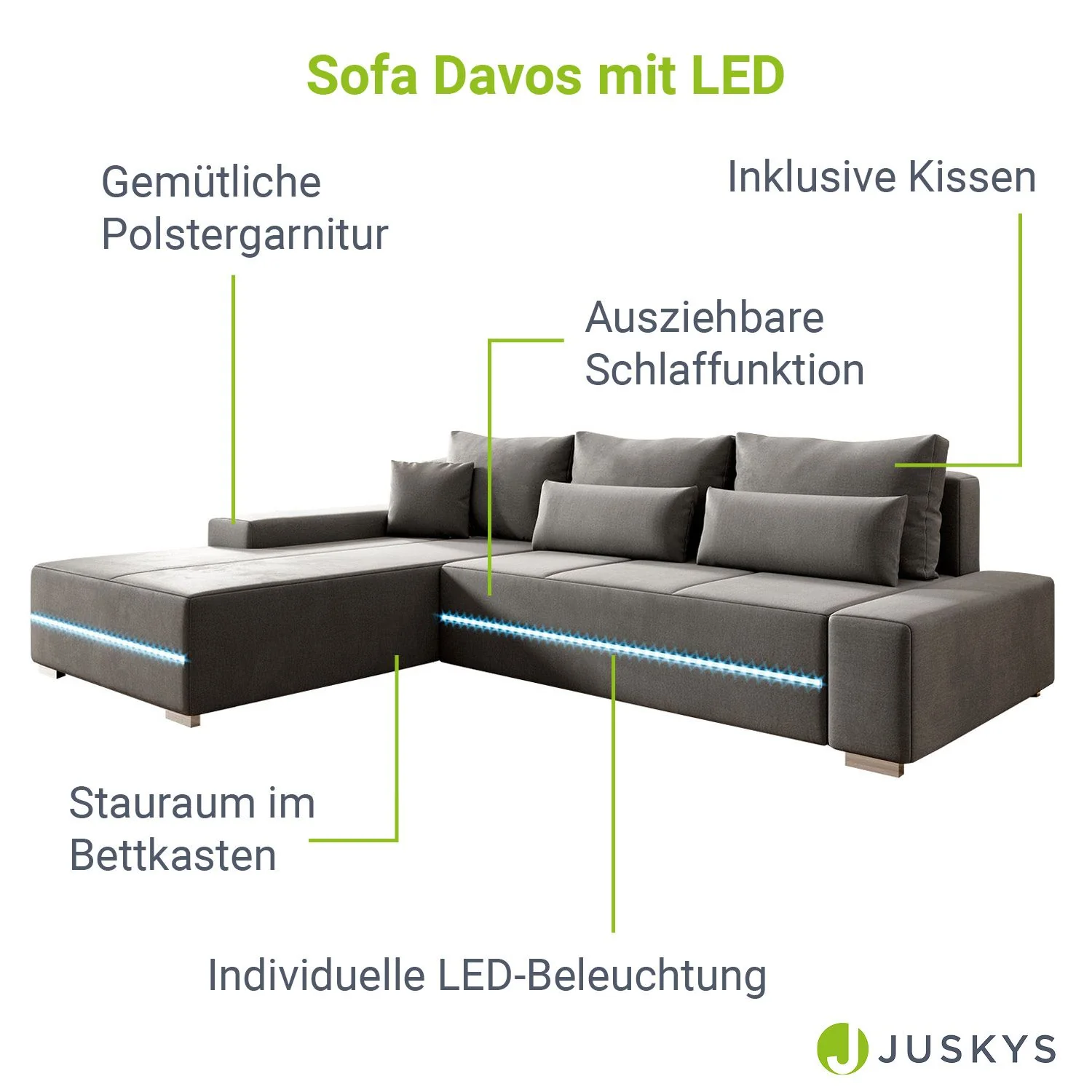 2025 Davos Sofa mit LED