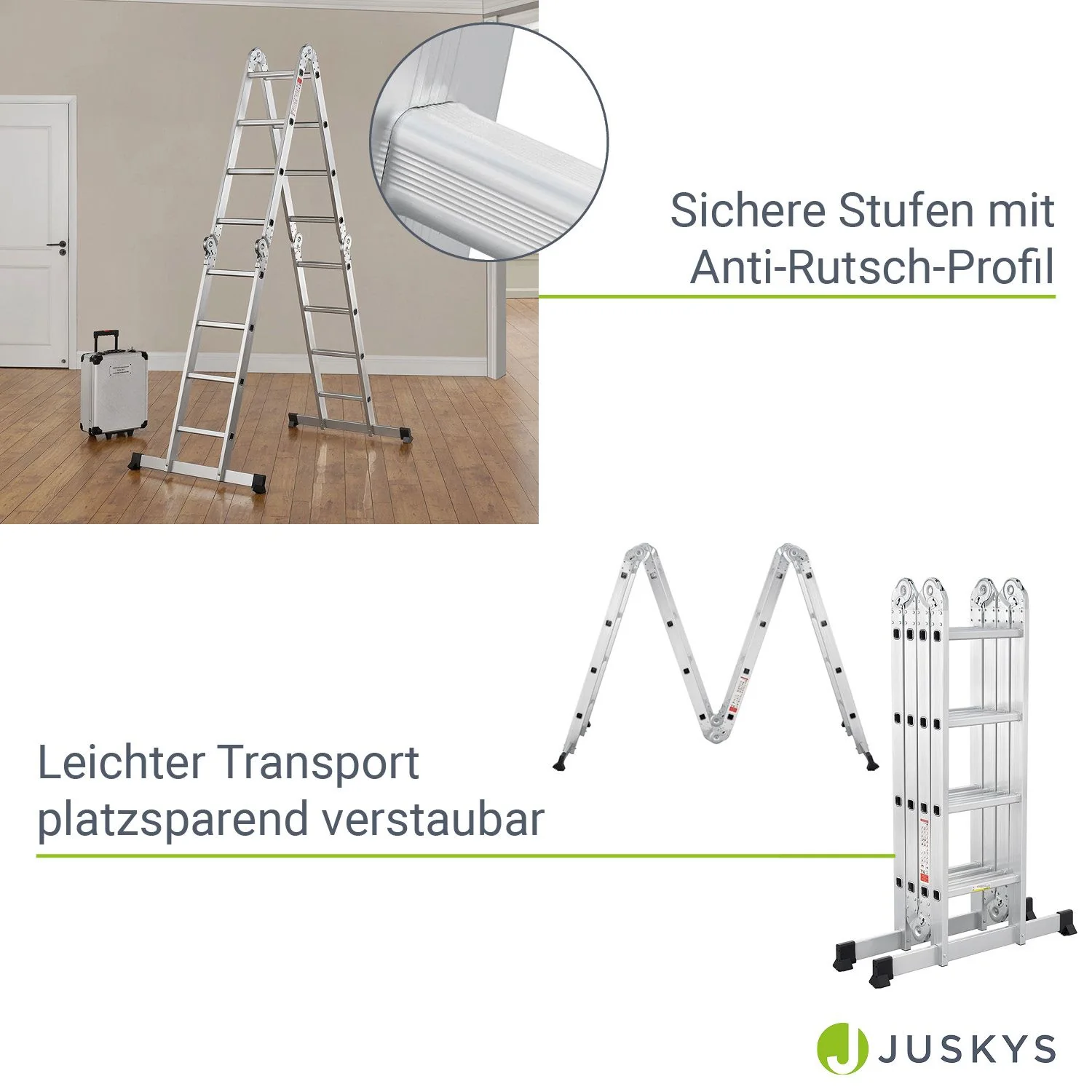 2025 Multifunktionale Aluminiumleiter 3,6 m – Vielseitig, stabil und kompakt