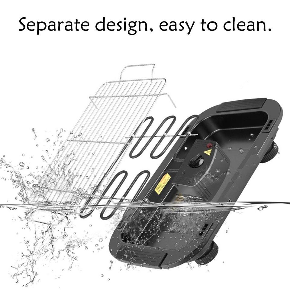 2000-Watt-Elektrogrill mit 2 Höheneinstellungen