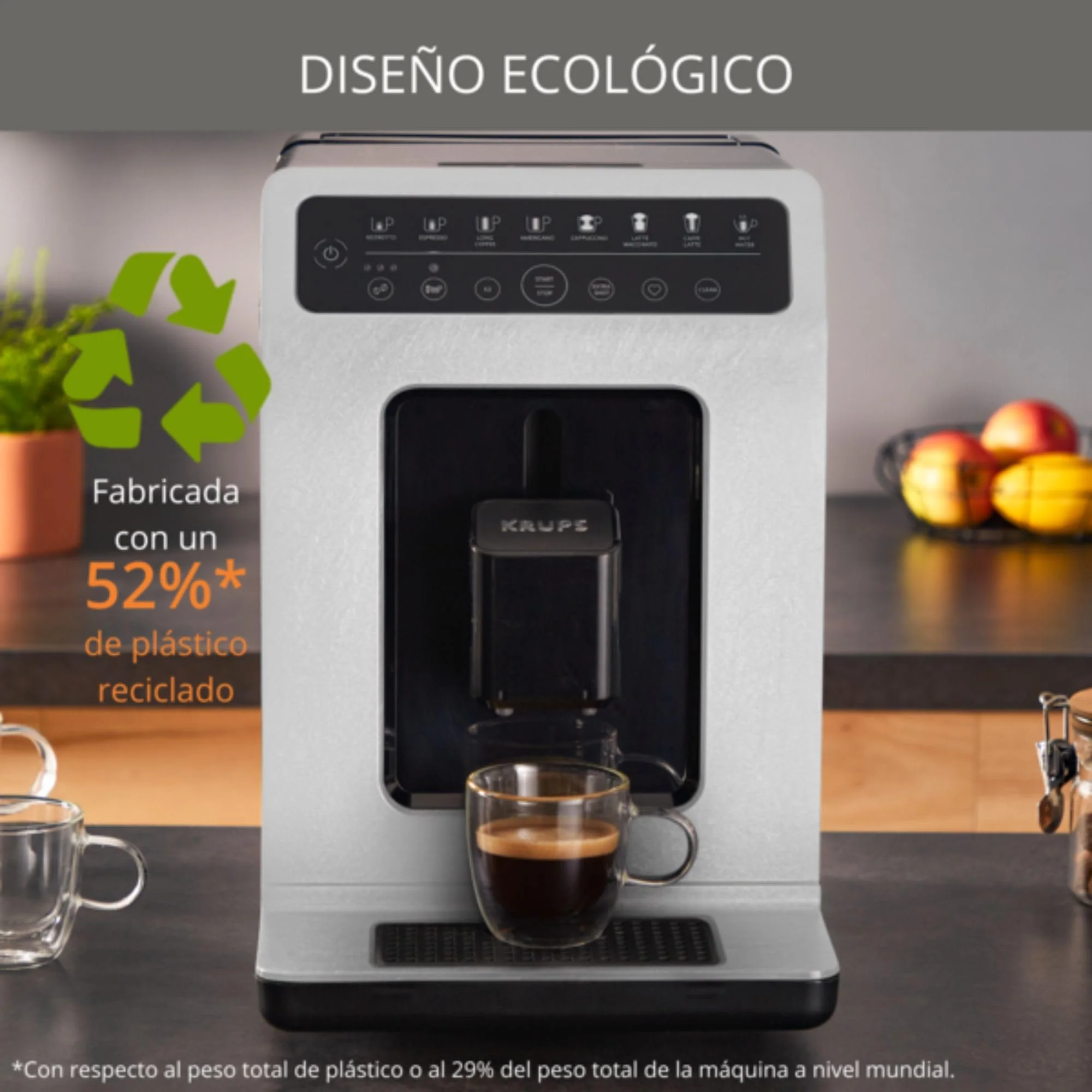 Krups Intuition Experience 2025 – Kaffeevollautomat. Farb-Touchscreen. Kontrollleuchten. 17 individuell anpassbare Getränke. Eigene Rezepte. Edelstahl.