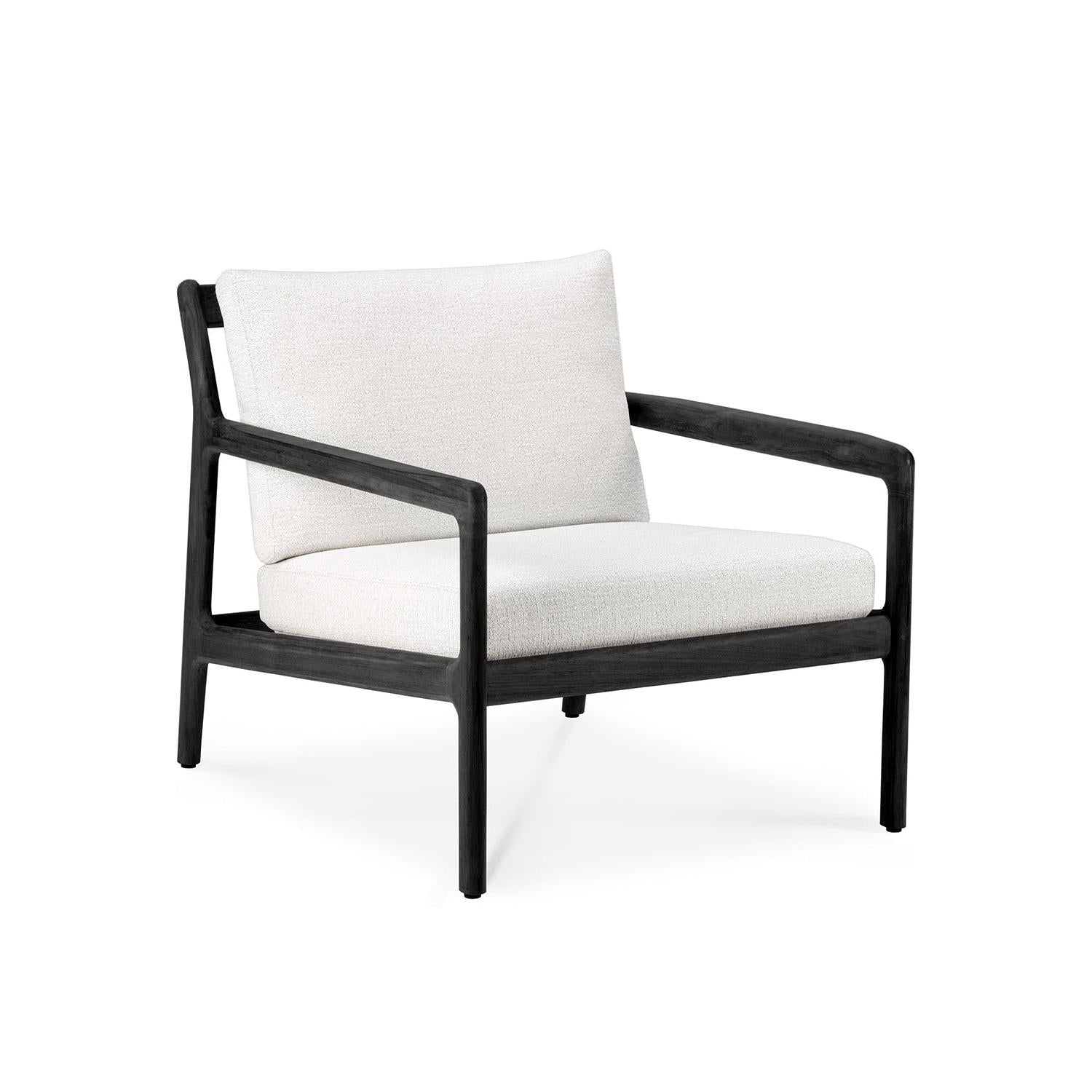 Jack Outdoor Lounge Chair - Black Teak with Off White