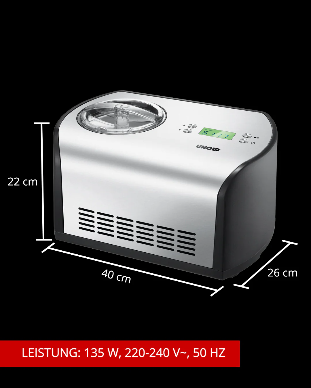 2025 One Sorbetmaschine mit Rezeptbuch, 1,2 l