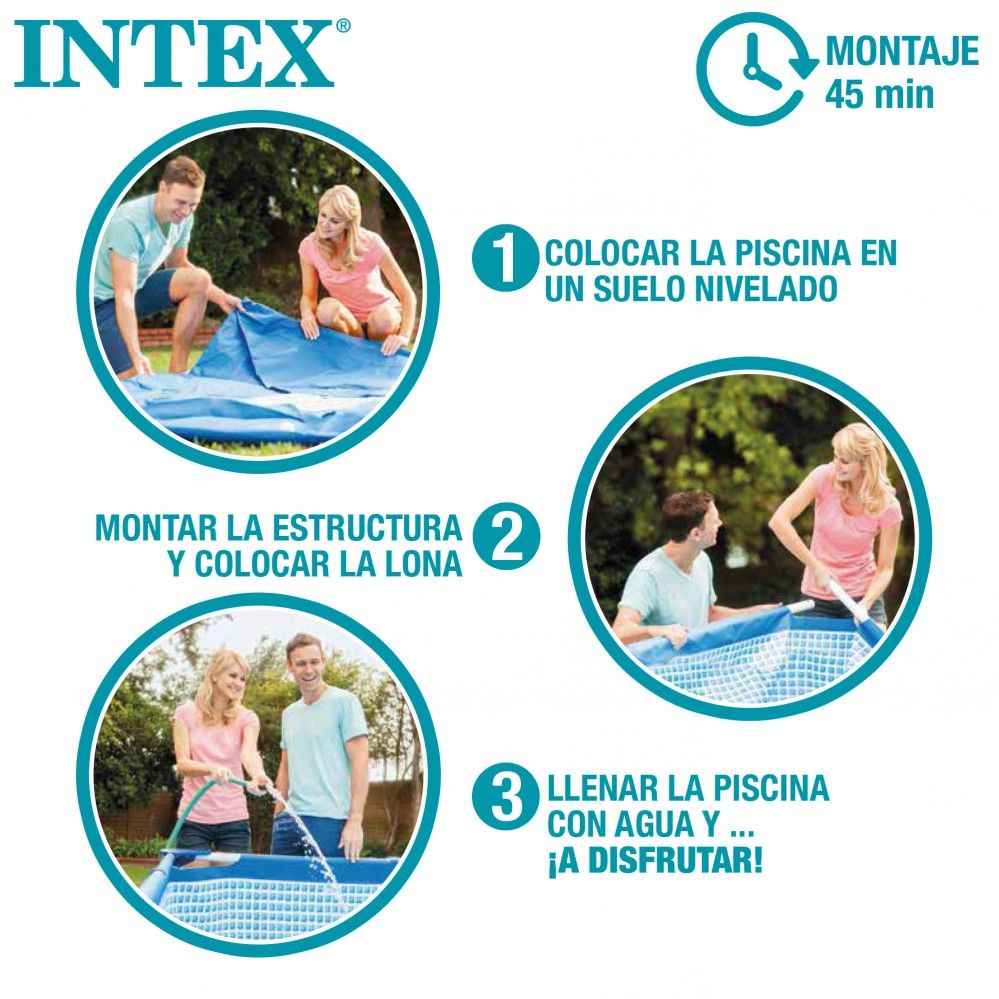 Piscine rectangulaire amovible Intex Prism Frame avec purificateur