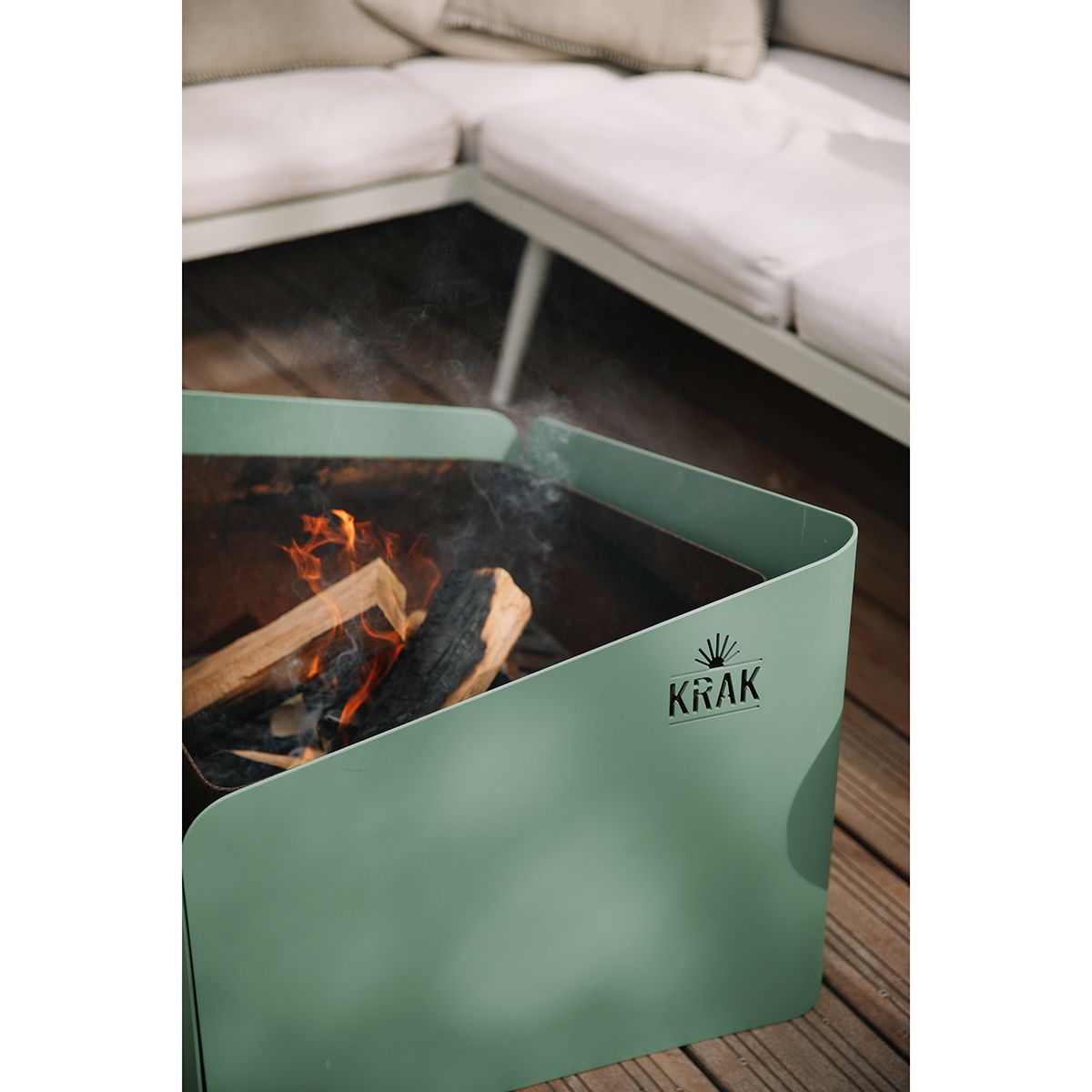 Krak Holz-Feuerschale 79x69cm - Levant Vert Provence