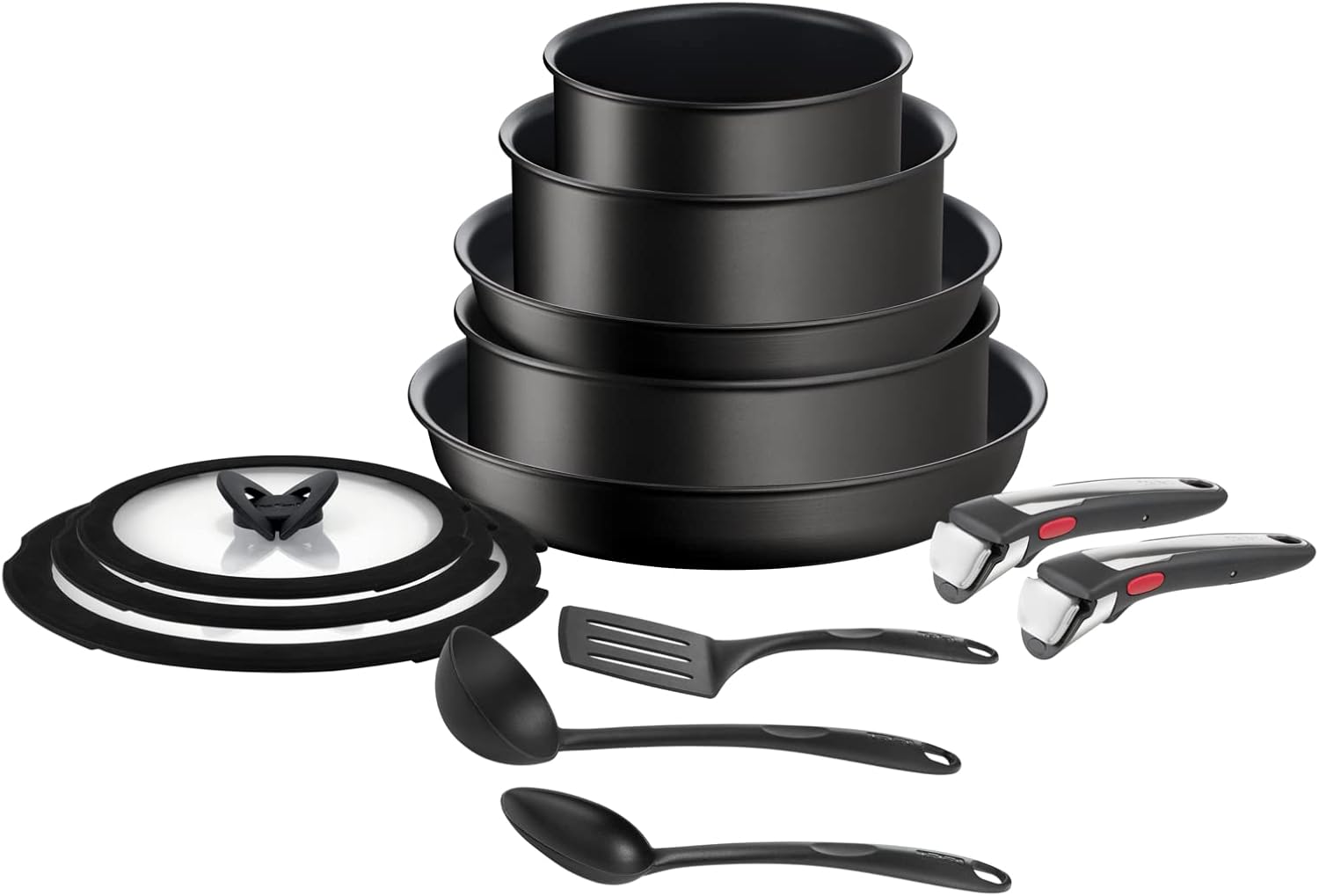 Tefal Ingenio Unlimited On – 3er-Set Töpfe (16/18/20 cm) + abnehmbarer Griff | Induktionsgeeignet, antihaftbeschichtet, mit Titanbeschichtung, Thermo-Signal, PFOA-frei, spülmaschinen- und ofenfest