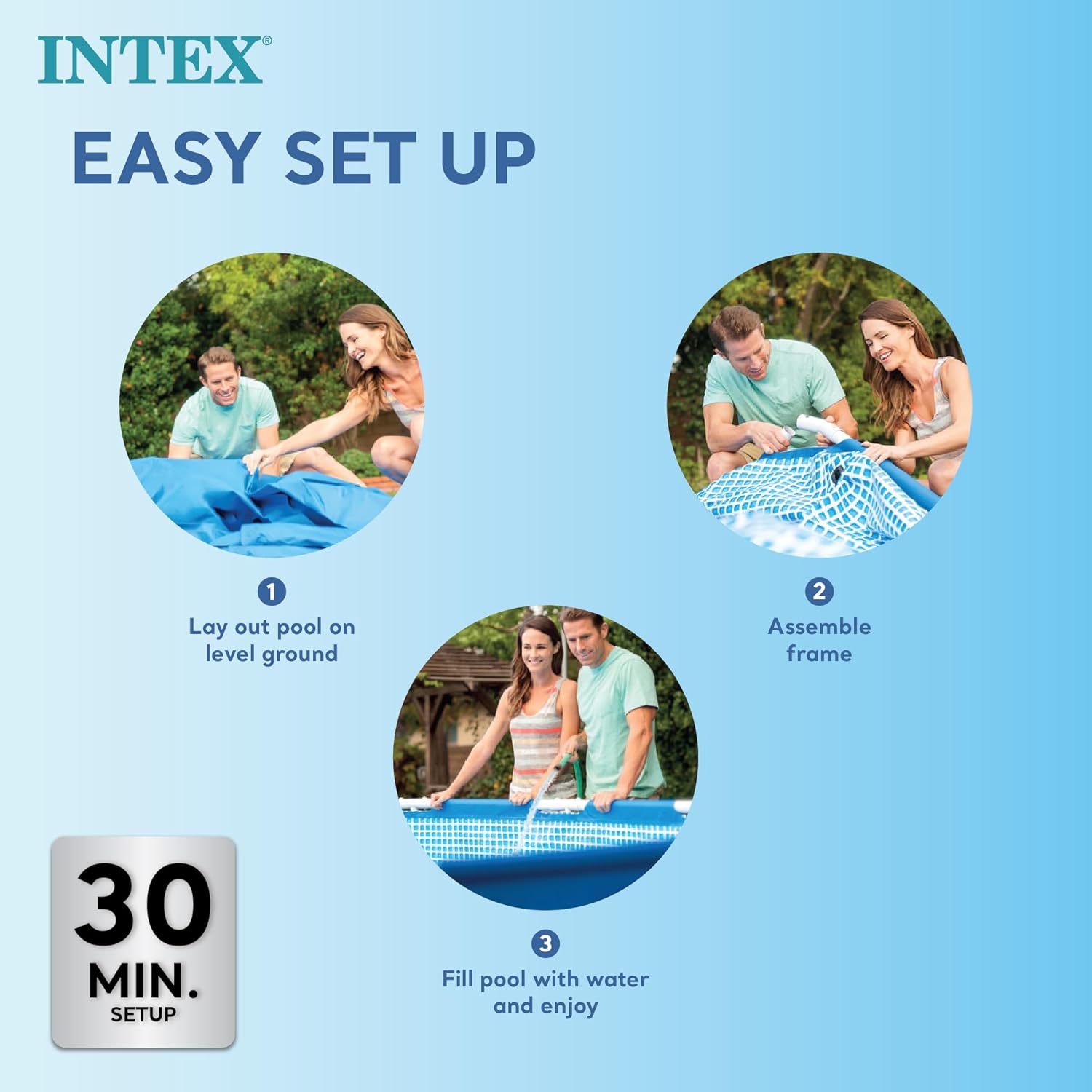 Intex 28271NP – Piscine amovible Small Frame 260 x 160 x 65 cm, 2 282 litres, bleue
