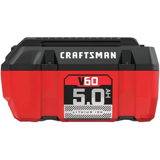 2025 CRAFTSMAN V60 5,0 Ah lithium-ion-batteri med LED-indikator. Ingen hukommelseseffekt. 4 års garanti.