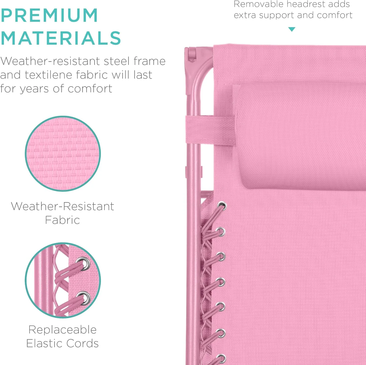 Bedste valg – Zero Gravity-lænestol til terrassen. Justerbar og foldbar udendørsstol med baldakin, nakkepude og sidebakke. Textilene – Påfugleblå