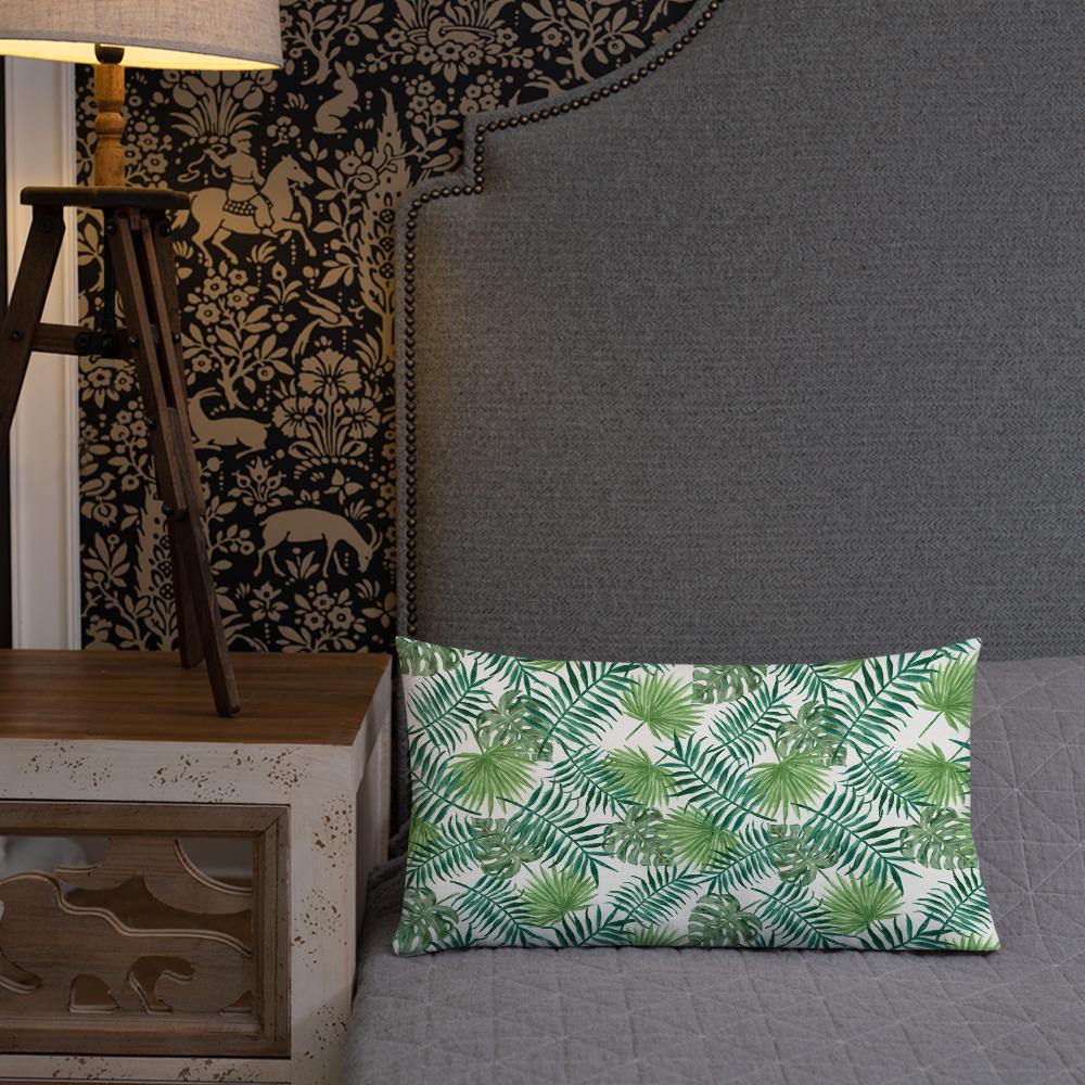 Tropical Leaves Premium Throw Pillow