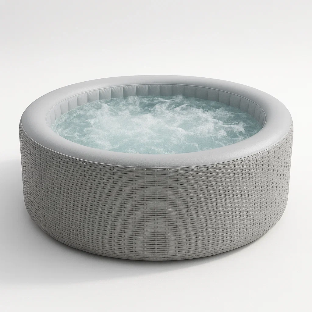 Spa gonflable, 196 x 196 x 71 cm, 4 personnes, rond, gris rfTQdQI360cq