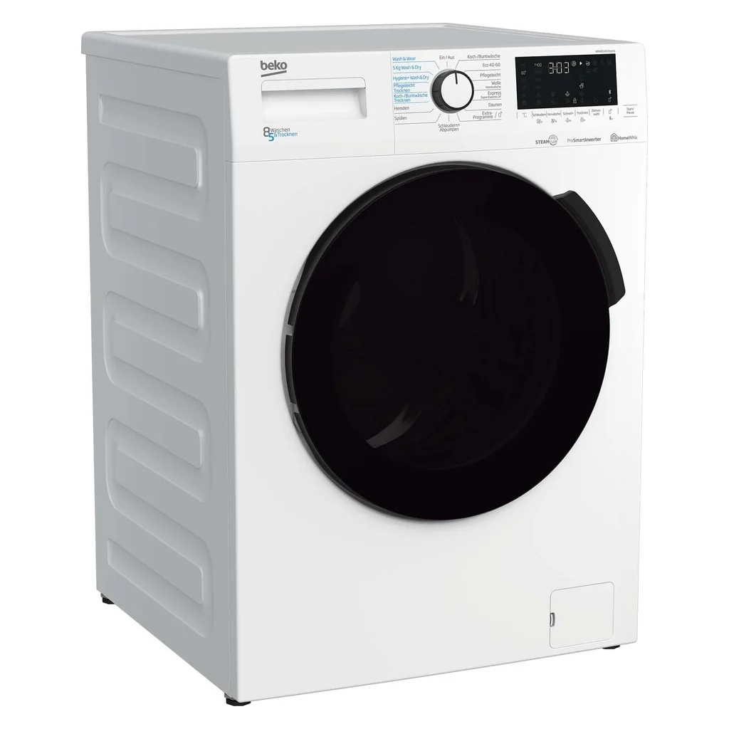 Beko WDW85141 Steam1 Waschtrockner, Baujahr 2025. 1400 U/min. XL-Tür. Dampffunktion. Weiß.