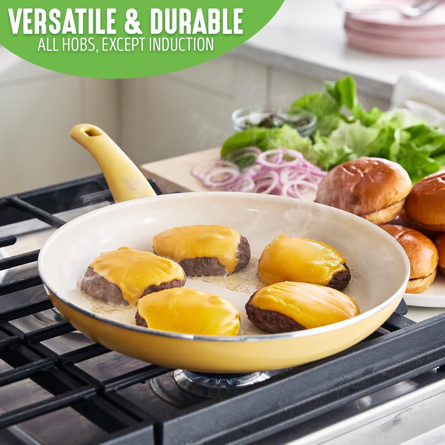 GreenLife Soft Grip 16-teiliges Antihaft-Keramik-Kochgeschirr-Set, bestehend aus Bratpfanne, Stielkasserolle und Topf, PFAS-frei, spülmaschinenfest, ofenfest, türkis