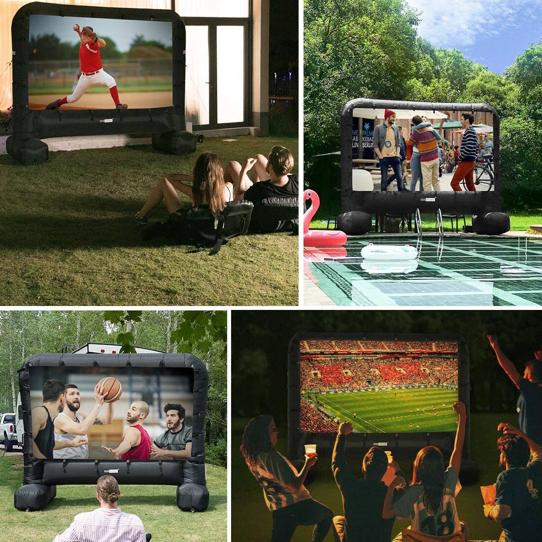 Aufblasbare Mega-Leinwand (4,27-5,18 m) für Front- und Rückprojektion