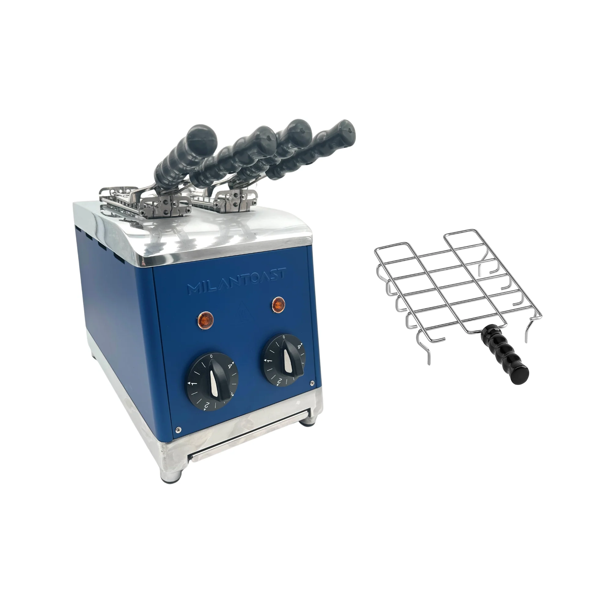 Milantoast 2025 2-Schlitz-Toaster mit Zange und Brötchenhalter