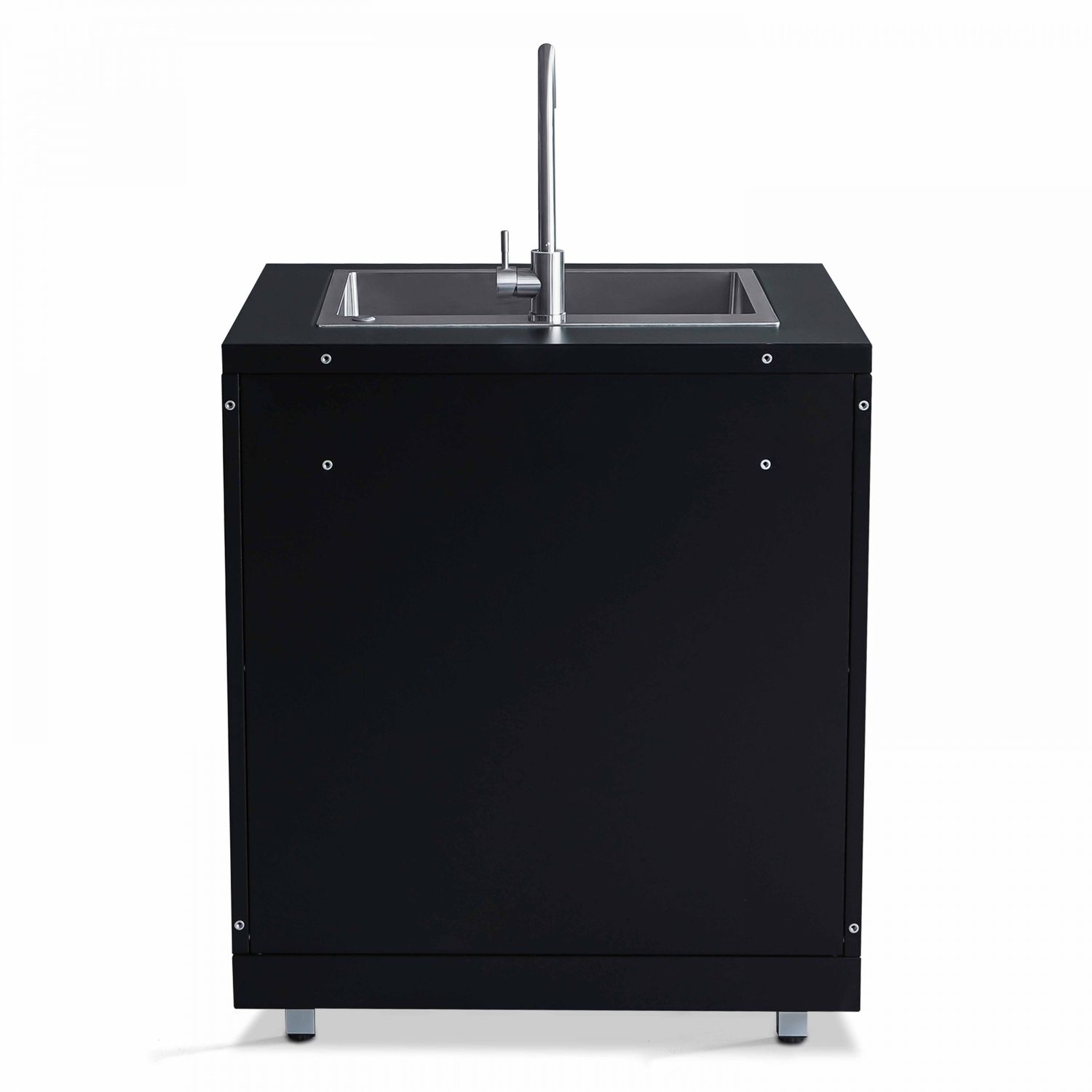 Oviala schwarzer 2-türiger Spülenschrank für die Außenküche