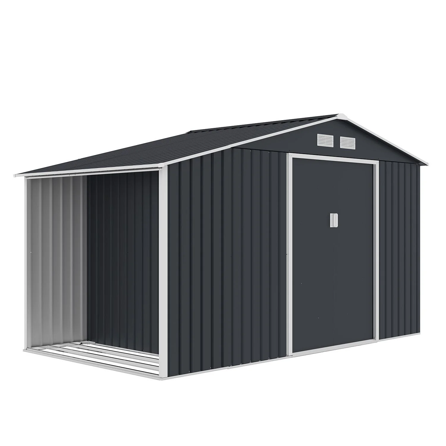 Abri de jardin métallique 2025 avec rangement pour bûches