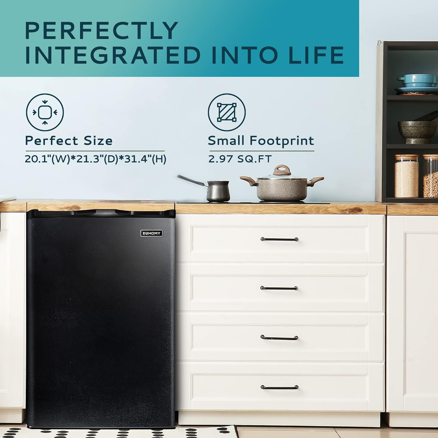 Gefrierschrank 2025, 85 Liter Nutzinhalt. Einzeltür aus Edelstahl, wendbar. Kompakter Gefrierschrank für Zuhause, Studentenwohnheime, Wohnungen und Büros (Silber).