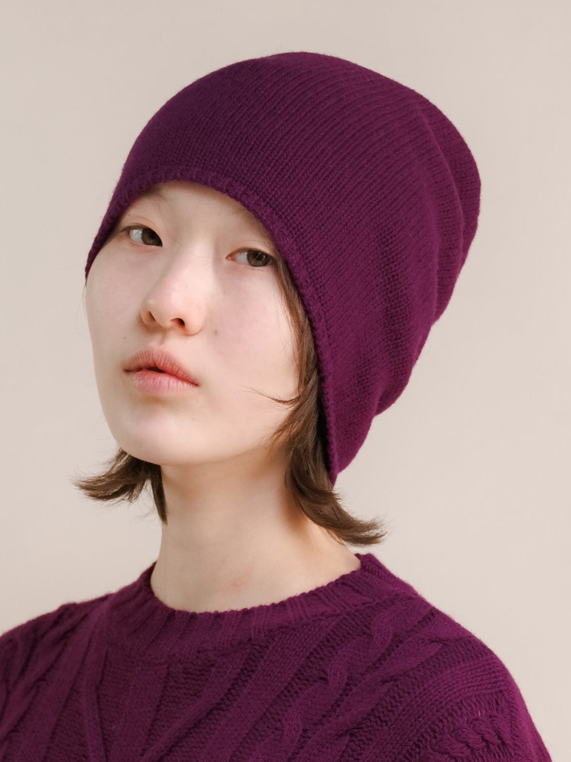 Wool & Cashmere Mix Beanie (3D-Knit)