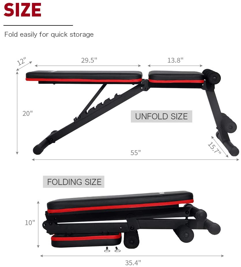 2025 PASYOU Verstellbare Hantelbank für Ganzkörpertraining. Vielseitig einsetzbar.