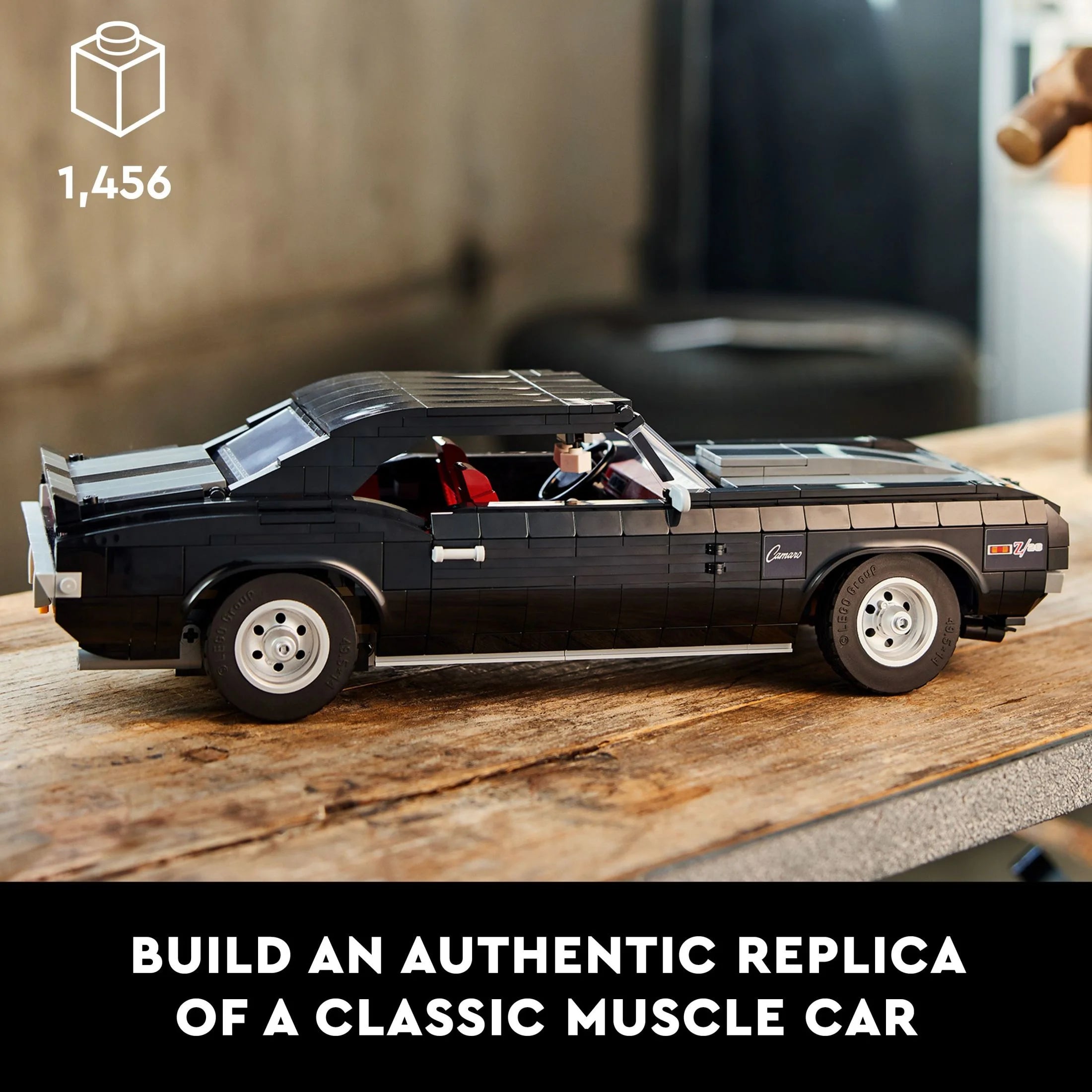 LEGO Icons Chevrolet Camaro Z28 10304 – Tilpasseligt klassisk bilbyggesæt til voksne, amerikansk vintage sportsvogn, god gaveidé