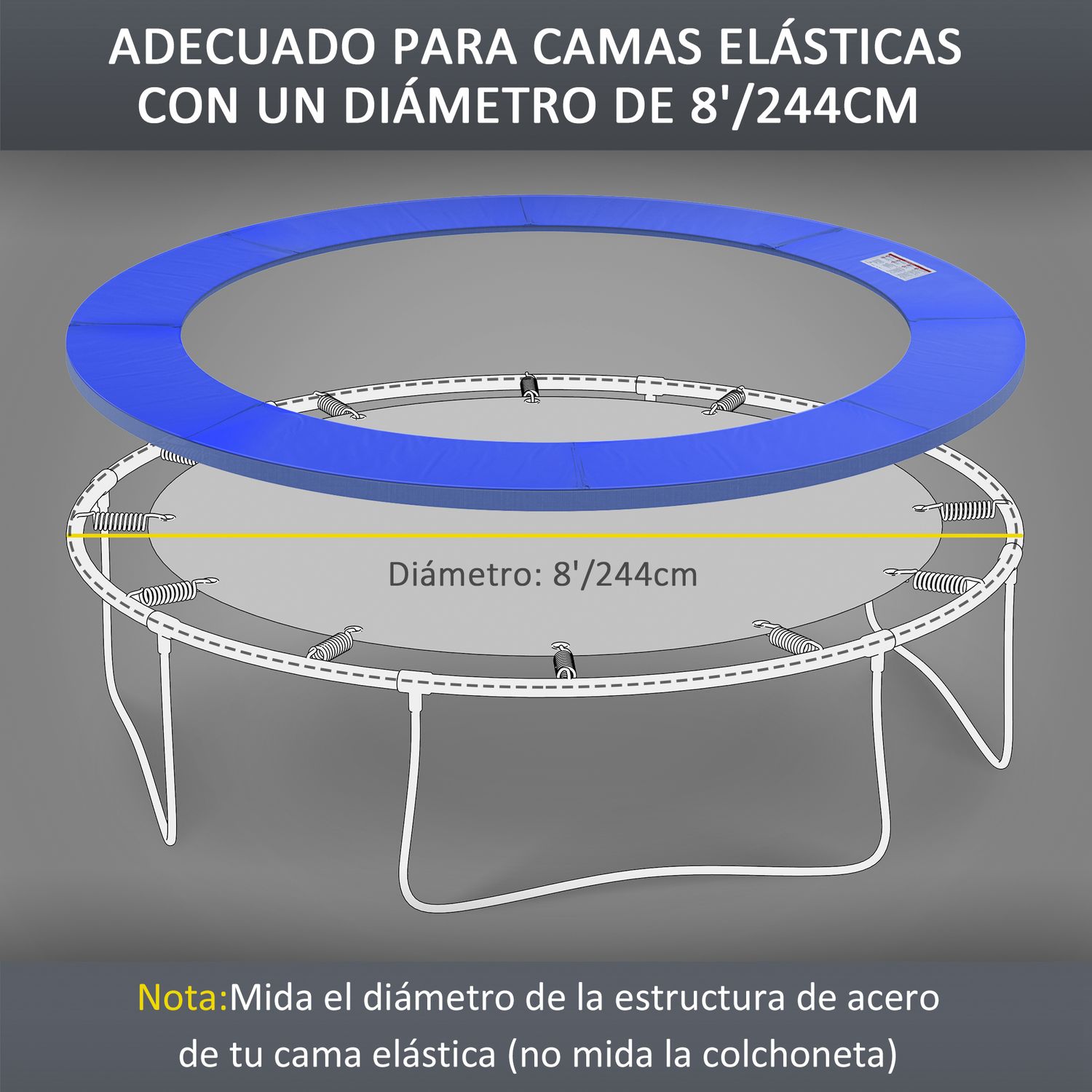 Homcom Schutzkissenbezug, EPE-Kunststoff, Ø 244 cm, Blau