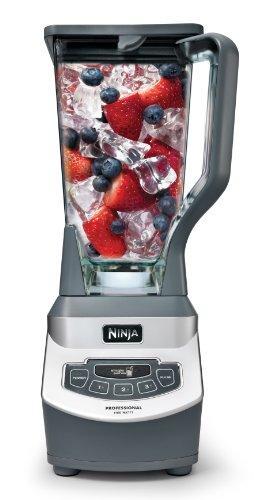 Ninja Professional Standmixer mit 1100-Watt-Basis, 2,1-Liter-Crusher-Behälter und zwei 473-ml-Bechern für Frozen Drinks und Smoothies (BL660), Grau