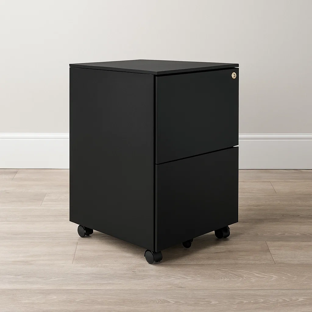 Caisson de bureau à 2 tiroirs, acier gris anthracite, pour bureau, 39 × 45 × 67 cm - 5RsXuOzCdRHw