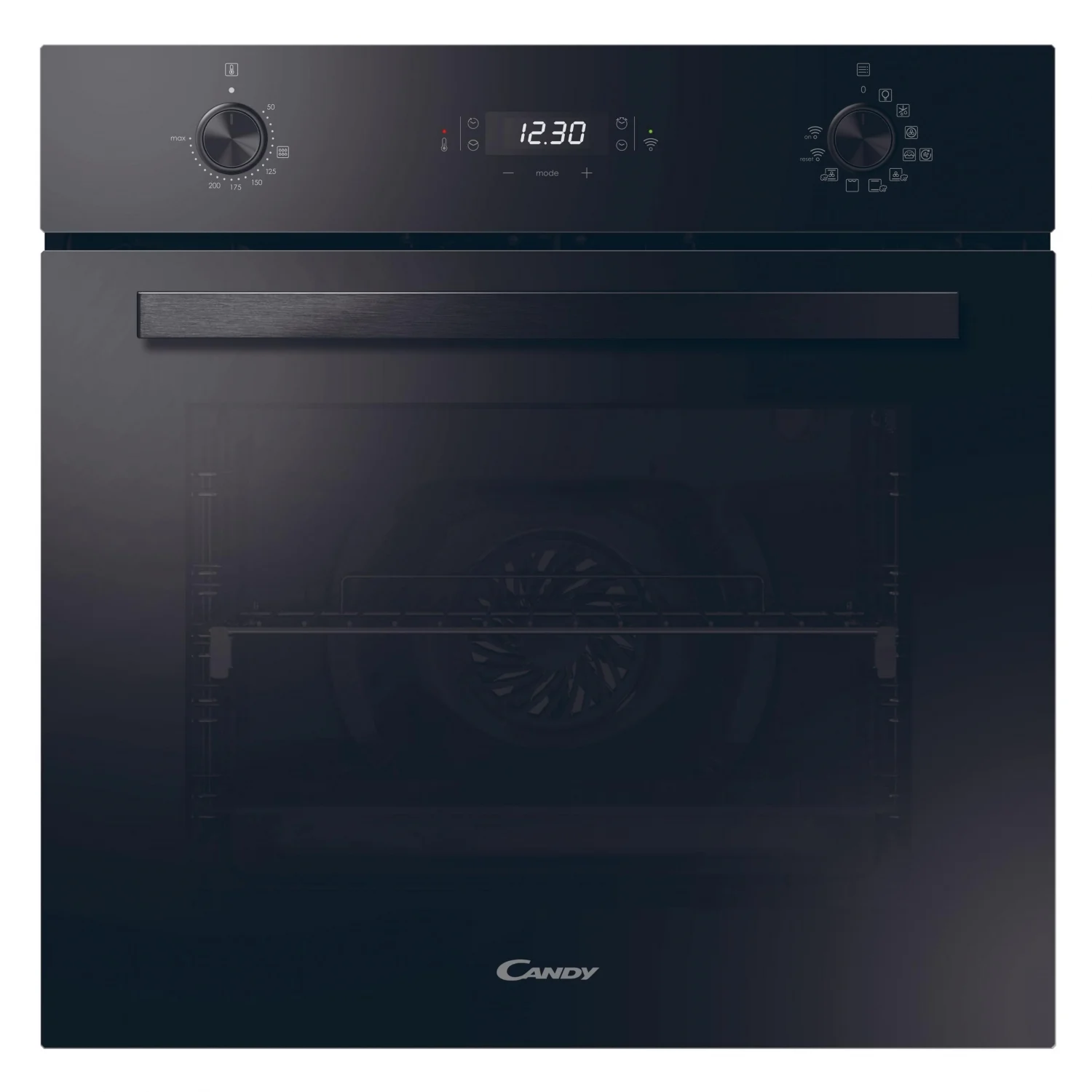 Candy FMBCA825SE0 Multifunktionsbackofen, 980 W, 70 l, Klapptür, 8 Kochfunktionen, WLAN, Energieeffizienzklasse A+ – Schwarz