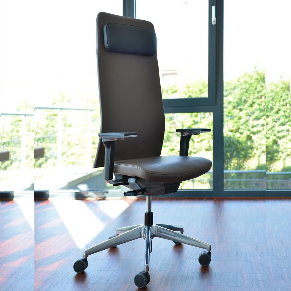 2025 Matrix MT14 Ergonomisk Executive Chair i ægte læder – DEN GODE CHEF til komfortabelt arbejde – Fremstillet i Tyskland – 30 års garanti