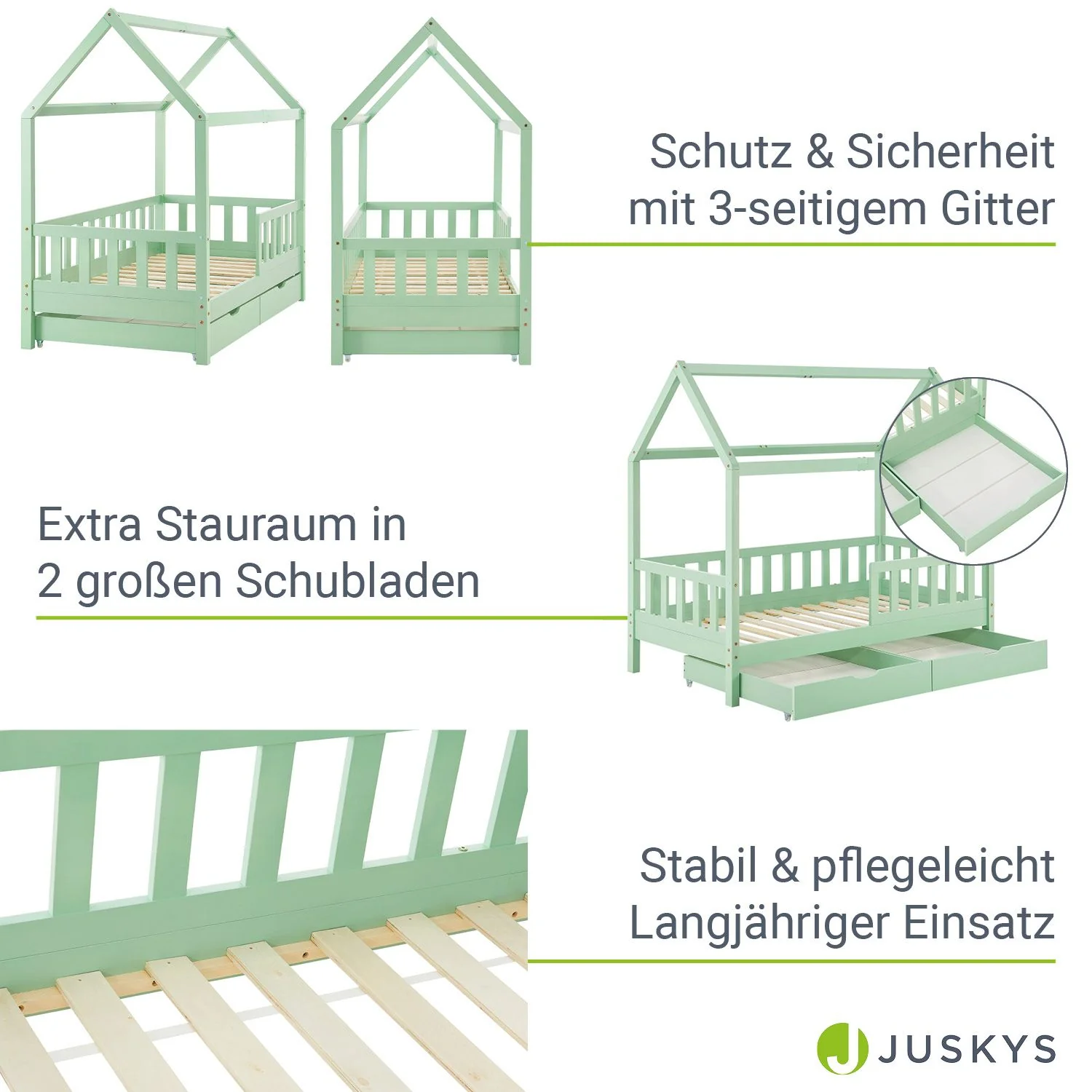 Lit enfant Marli 2025, 90 x 200 cm, avec tiroirs de rangement