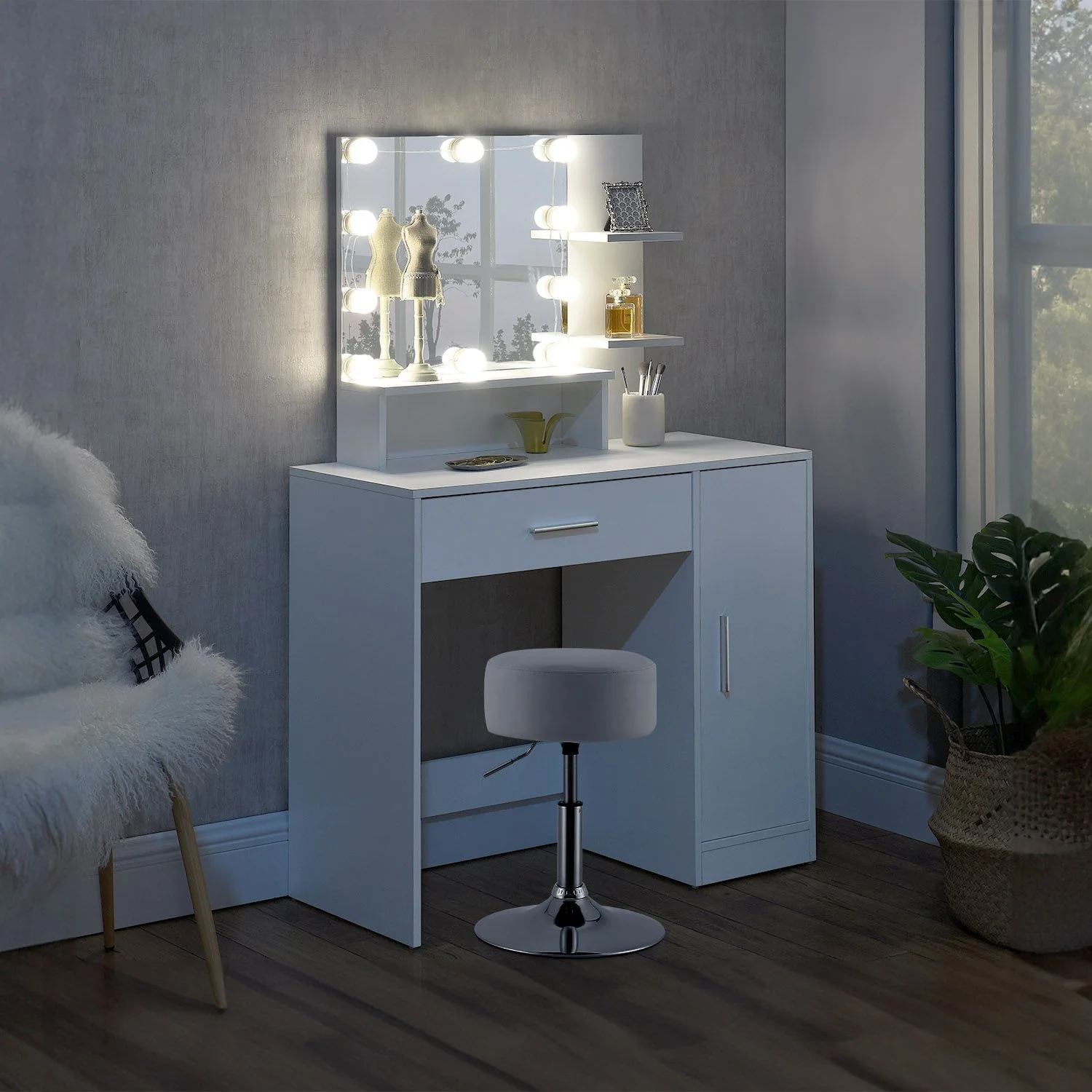 Coiffeuse Zoey 2025 avec tabouret Tonia