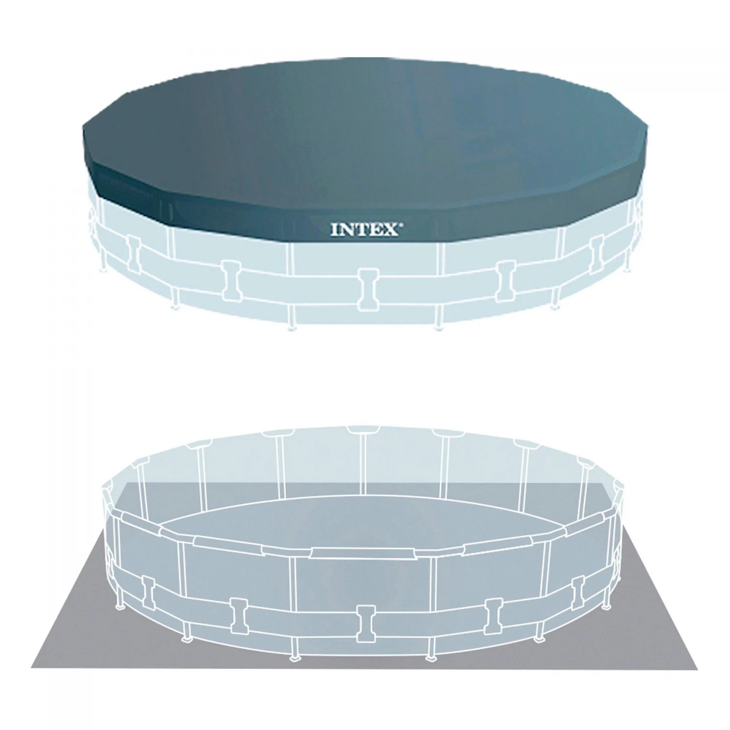 Piscine ronde avec pompe, filtre et échelles 457x107 cm Prism Frame