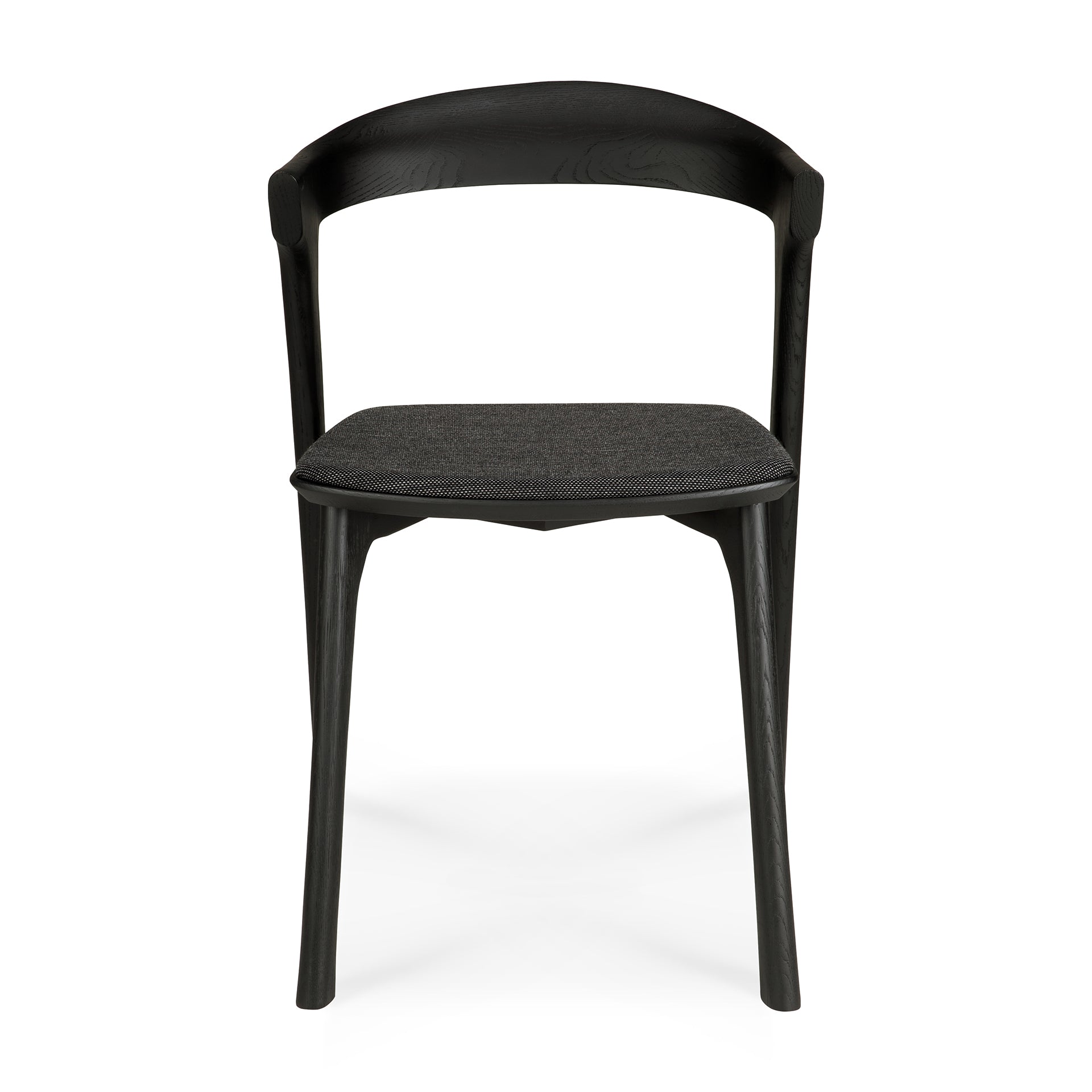 Silla de comedor Bok - Roble negro con tela negra suave