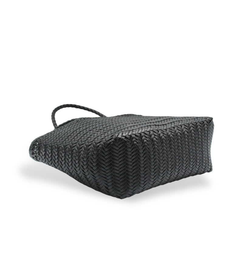 Lou - Genuine Leather Tote Bag Black Colour