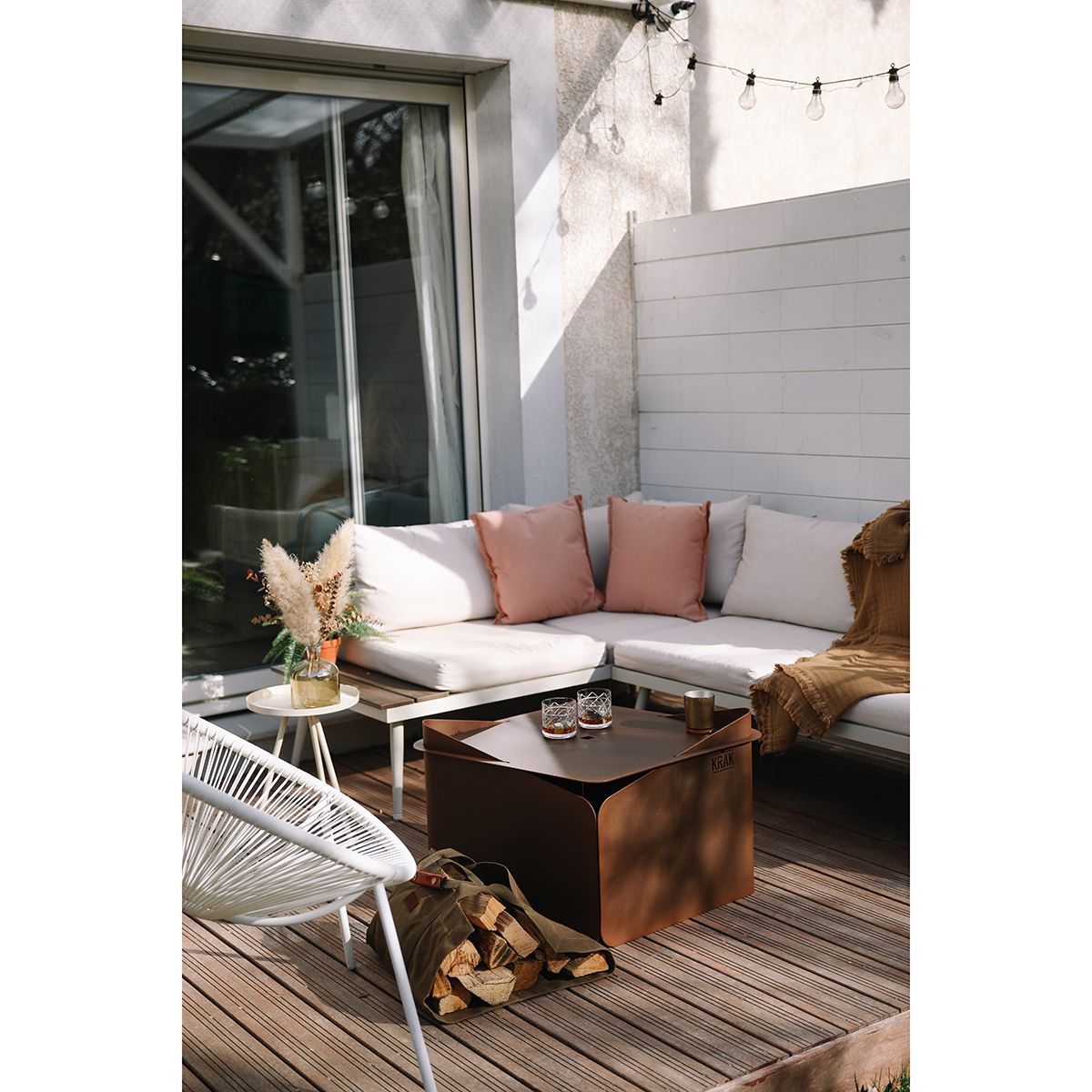 Krak Brazier 3 In 1 Rust Flower – Levant + Grill + Plateau Fleur De Rouille