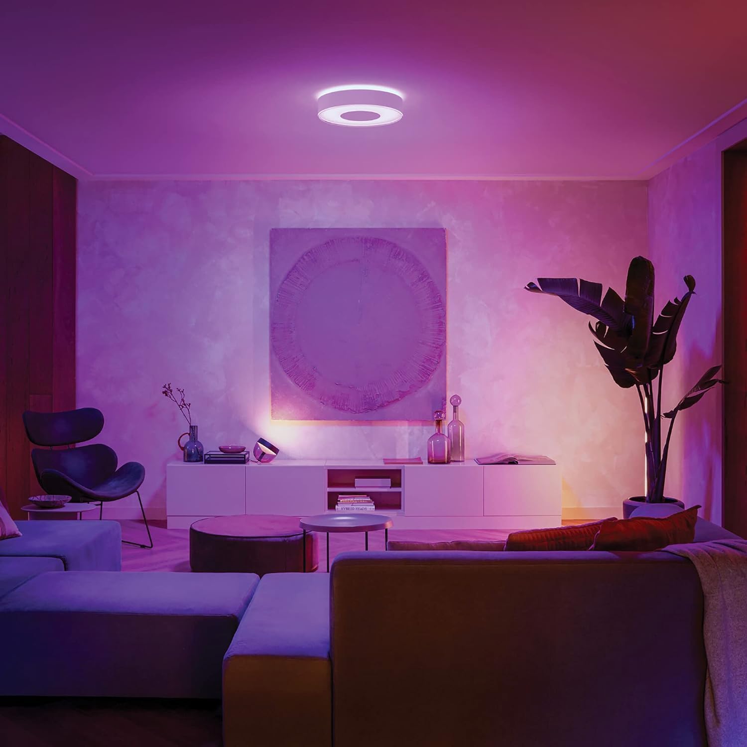 Philips Hue Infuse Smart LED-Deckenleuchte 33 W – 2100 Lumen, Weiß, kompatibel mit Alexa und Google Home, Durchmesser 38 cm