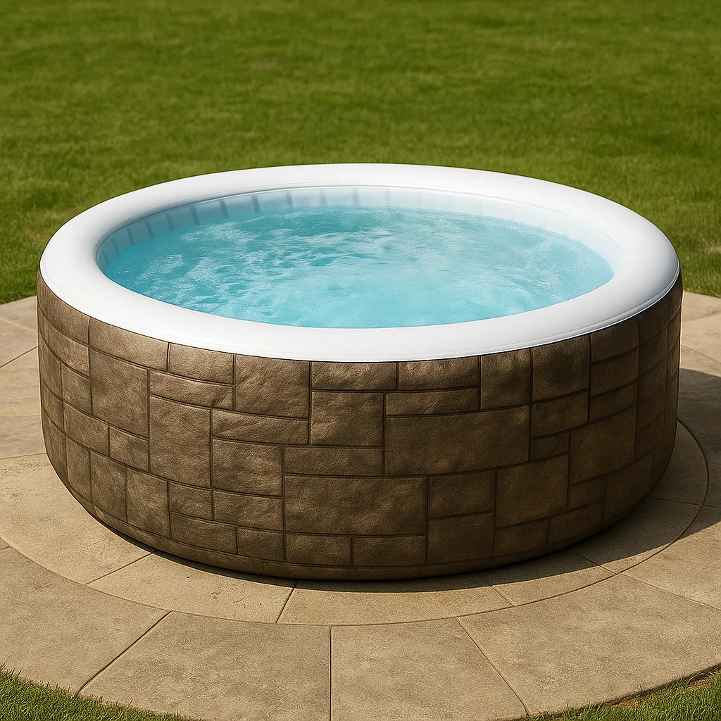 Spa gonflable, 150 x 150 x 71 cm, 4 personnes, rond, couleur pierre/blanc OqdGObk330ZG