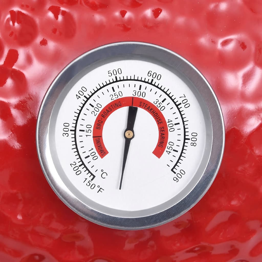 2025 Keramisk Kamado Grill og Smoker 56 cm med rød temperaturindikator