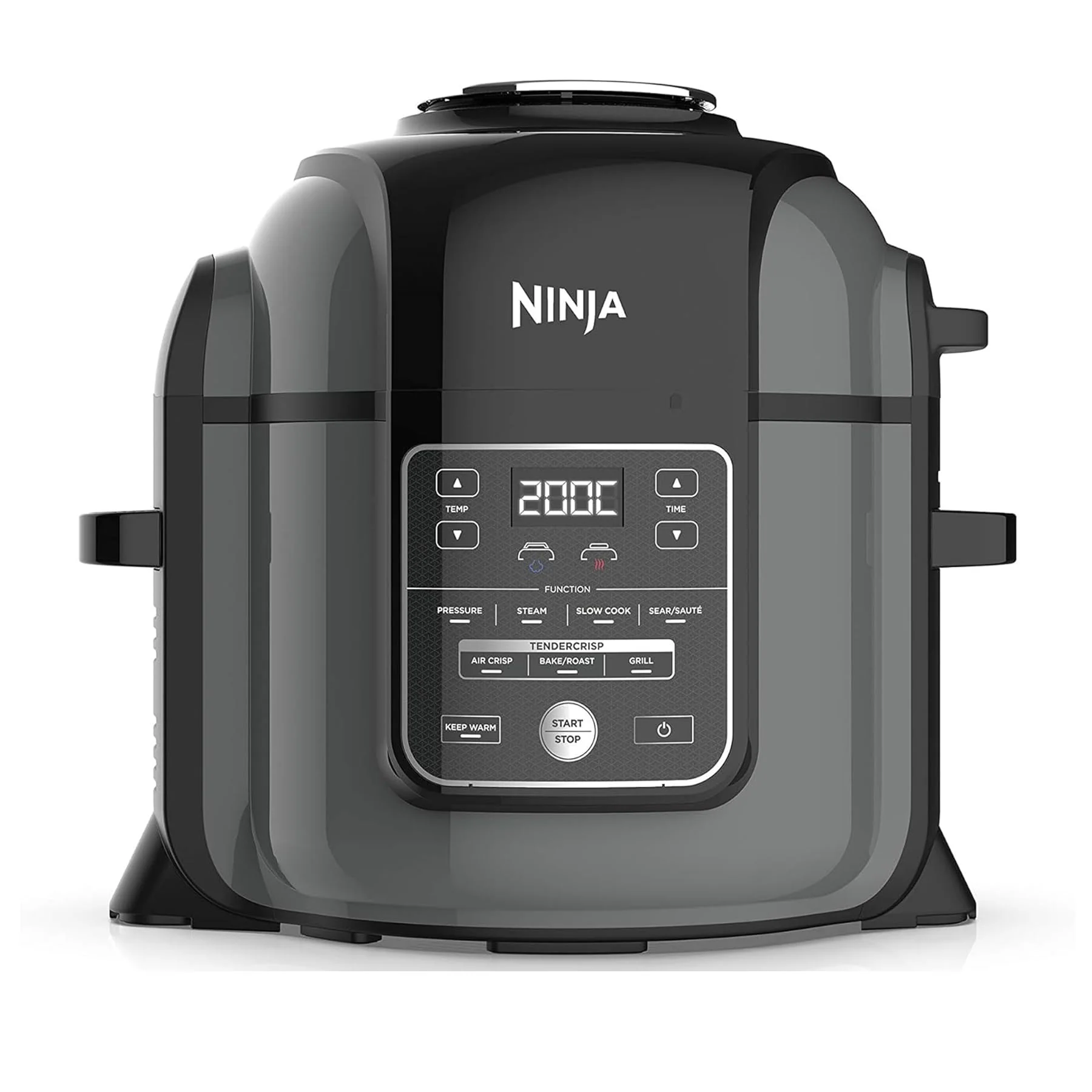 2025 Ninja Multicooker Foodi OP350UK. 9 i 1. 6 L. Elektrisk trykkoger og airfryer. Børstet stål og sort